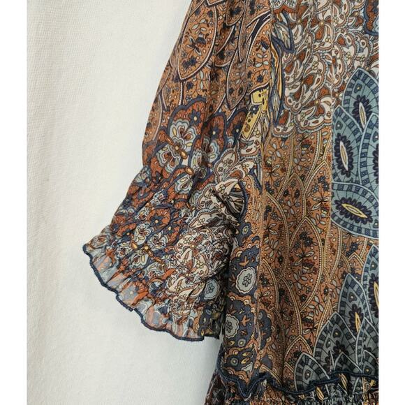 Kate and Lily Woman Short-Sleeve Maxi Dress Size 20W Sheer Top Lined Skirt BOHO - Picture 3 of 7